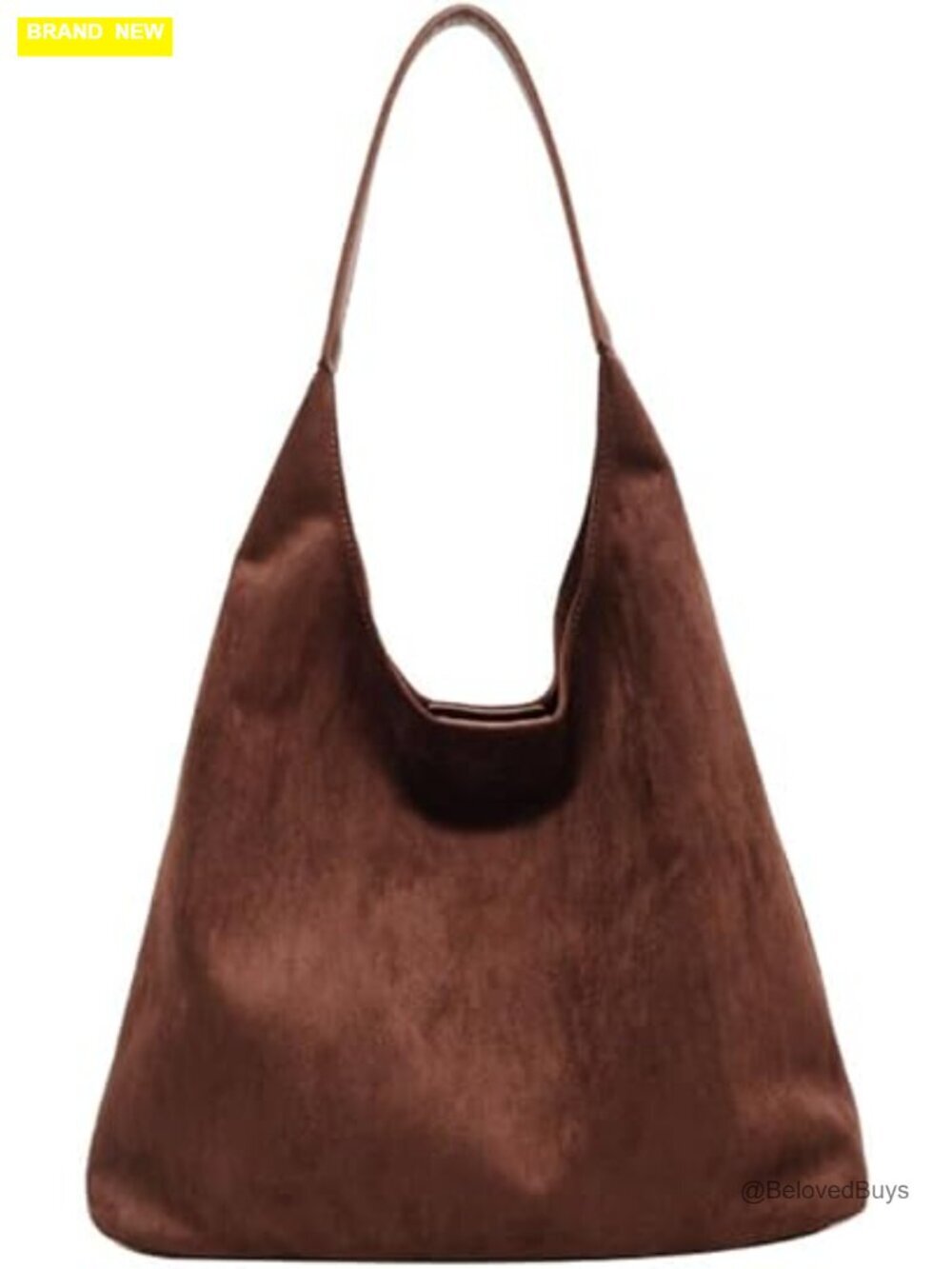 Faux Suede Hobo Bag Slouchy Purse Fashionable Shoulder Tote Handbag